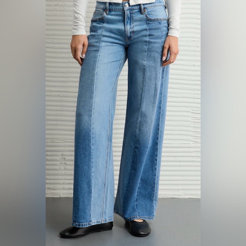 AE American Eagle Patchwork Jeans low rise size 6 NWT